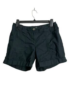 Outback Red Chino Shorts Womens 2 Black Cuffed Twill Flat Front Casual Summer